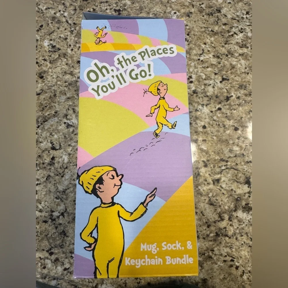 Dr. Seuss 'Oh, the Places You'll Go!' Blue Mug, Socks & Keychain Gift Set grad
